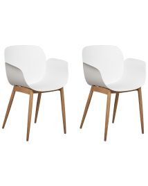 Set of 2 Dining Chairs White ABILENE