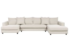 5 Seater Fabric Sofa Light Beige LILVIKEN