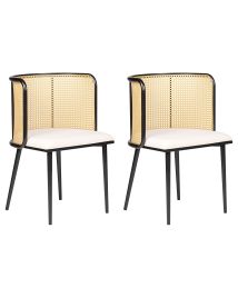 Set of 2 Metal Dining Chairs Black KOBUK