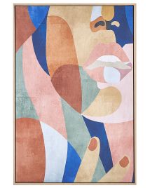 Abstract Framed Canvas Wall Art 63 x 93 cm Multicolour BITETTO