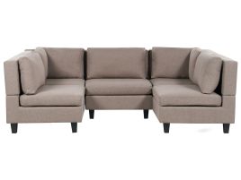 5-Seater Modular Fabric Sofa Brown UNSTAD