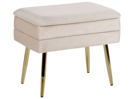 Velvet Storage Bench Beige ODESSA