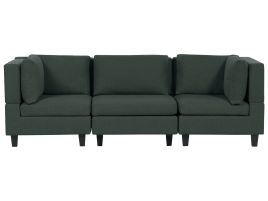 3-Seater Modular Fabric Sofa Dark Green UNSTAD
