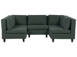 5-Seater Modular Fabric Sofa Dark Green UNSTAD