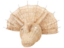 Rattan Animal Head Wall Décor Dinosaur Light BIOKO