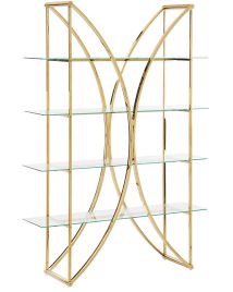 4 Tier Metal Bookcase Gold HOLLOW