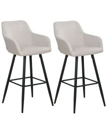 Set of 2 Velvet Bar Chairs Taupe CASMALIA