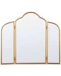 Tri-Fold Metal Mirror 87x77cm Gold