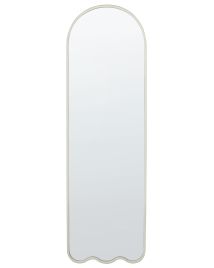 Metal Wall Mirror 45x145cm White