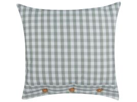 Cushion Chequered Pattern 45x45cm Green and White