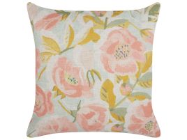 Cushion Floral Pattern 45x45cm Pink and Blue