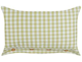 Cushion Chequered Pattern 40x60cm Olive Green and White
