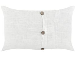 Set of 2 Linen Cushions 30x50cm White
