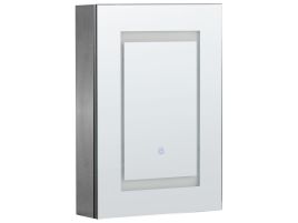 Bathroom Wall Mounted Mirror Cabinet with LED 40 x 60 cm Black MALASPINA