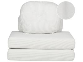 Jumbo Cord Single Sofa Bed White OLDEN