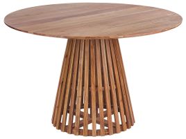 Round Acacia Wood Dining Table âŒ€ 120 cm Dark MESILLA