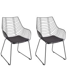 Set of 2 Metal Accent Chairs Black ANNAPOLIS