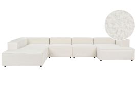 Right Hand 5 Seater Modular Boucle Corner Sofa White APRICA