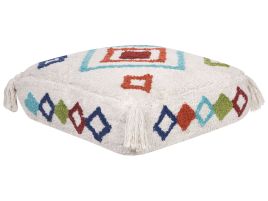 Cotton Floor Cushion 55 x 55 x 20 cm White SEERANI