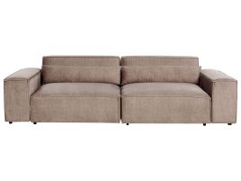 2 Seater Modular Fabric Sofa Brown HELLNAR