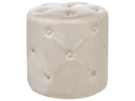 Velvet Pouffe Beige COROLLA