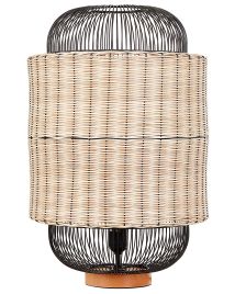 Rattan Table Lamp Natural and Black TANGANYIKA