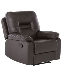 Faux Leather Manual Recliner Chair Brown BERGEN