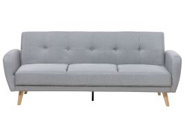 3 Seater Fabric Sofa Bed Grey FLORLI