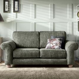 ZAZZLES Chenille Fabric 2 Seater Fullback Sofa - Rifle Green