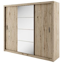 INNISFAIL 3 Door Mirrored Sliding Wardrobe Oak - 250cm