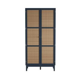 BATON 2 Door Rattan Wardrobe Blue - 85cm