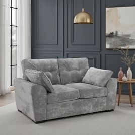 Brugger Solid Wood Tufted Design 2 Seater Sofa - Grey