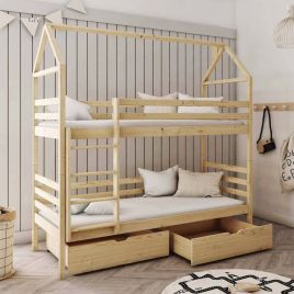 Lawrence Pax Wooden Bunk Bed with Storage - Pine