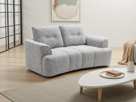 CALVORA Fabric 2 Seater Sofa - Grey