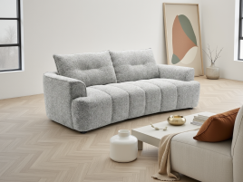 CALVORA Fabric 3 Seater Sofa - Grey
