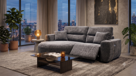 DRELVAN Fabric 2 Seater Electric Recliner Corner Sofa - L Shaped - Left Hand Facing - Black