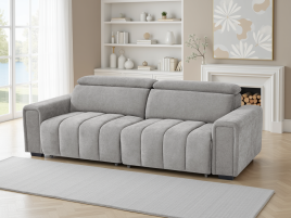 MIRENZA Fabric 3 Seater Electric Sofa Bed - Grey