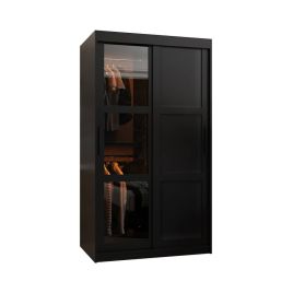 SMOKY 2 Door Sliding Wardrobe Black - 100cm