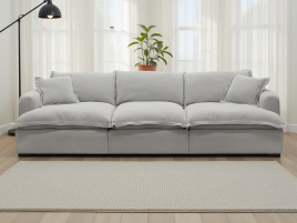 SAVRELLA Fabric 3 Seater Sofa - Stone