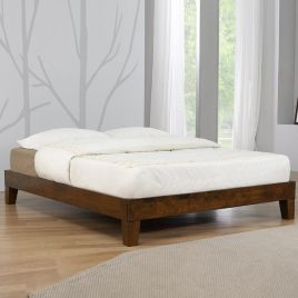 Buxton Solid Wooden Platform King Size Bed - Rustic Oak