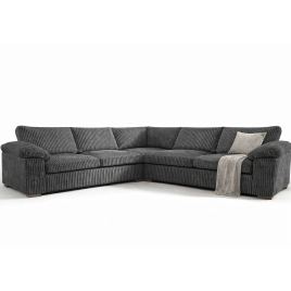 Corner Sofa - CORDURA Full Back Jumbo Cord - Grey