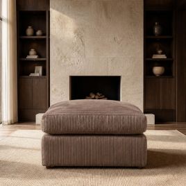 CORDURA Jumbo Cord Footstool - Beige