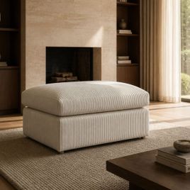 CORDURA Jumbo Cord Footstool - Cream