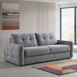 JUVANO Fabric 3 Seater Sofa Bed - Grey