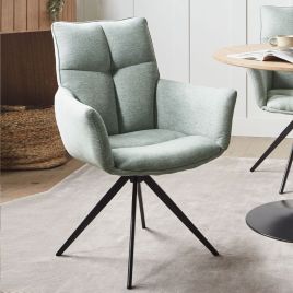 RAVENSDEN Fabric Dining Swivel Chair - Mint Green