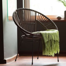 Rattan Accent Chair Brown SARITA