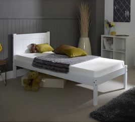 Kingsize Bed - DIAMOND 5ft Wooden Bed White