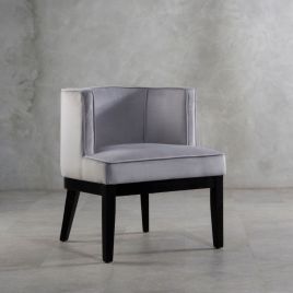 Daxton Light Grey Velvet Rounded Chair