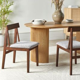 Set of 2 Dining Chairs ISLE Wood Grey