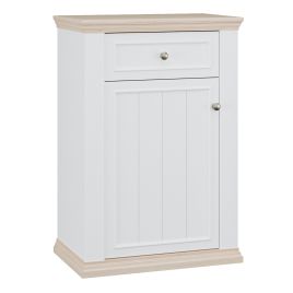 ELMRIDGE Shoe Cabinet with Drawer - White with Riva Oak